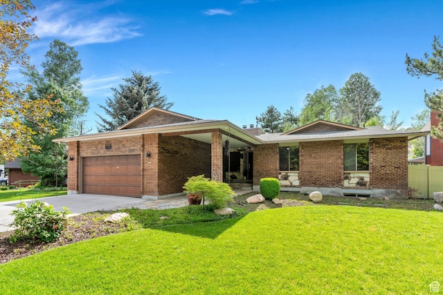 12012 S Hidden Valley Club Dr, Sandy, UT 84092 - ranch-style house featuring a garage, brick siding, and driveway