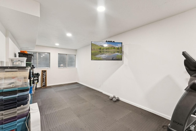 1537 N Sweetwater Ln, Farmington, UT 84025 - exercise area featuring carpet floors and recessed lighting