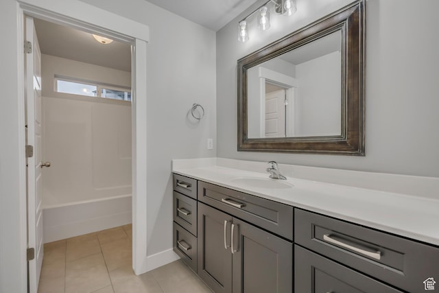 2508 E Lone Hill Dr, Draper Ut Cnty, UT 84020 - bathroom featuring vanity, tile patterned flooring, and bathtub / shower combination