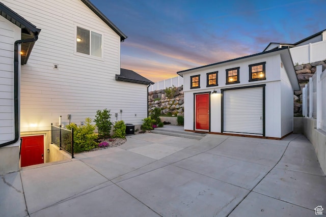 2508 E Lone Hill Dr, Draper Ut Cnty, UT 84020 - patio terrace at dusk with a patio