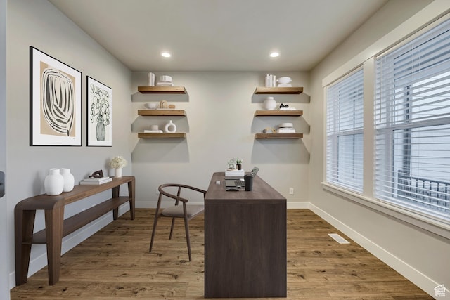 2508 E Lone Hill Dr, Draper Ut Cnty, UT 84020 - home office featuring wood finished floors and recessed lighting