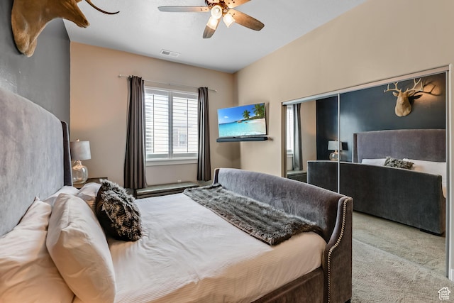 6169 E Park Ln S Unit 30, Park City, UT 84098 - bedroom with carpet flooring and a ceiling fan