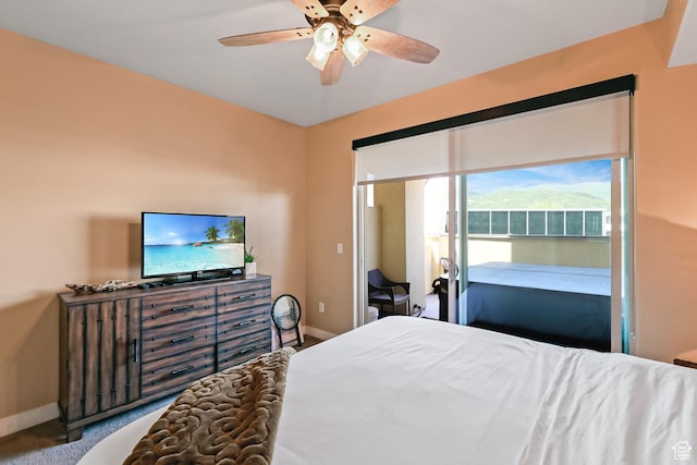 6169 E Park Ln S Unit 30, Park City, UT 84098 - bedroom featuring a ceiling fan and carpet flooring