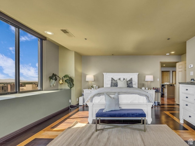44 W Broadway S Unit 2005S, Salt Lake City, UT 84101 - bedroom featuring recessed lighting and dark wood finished floors