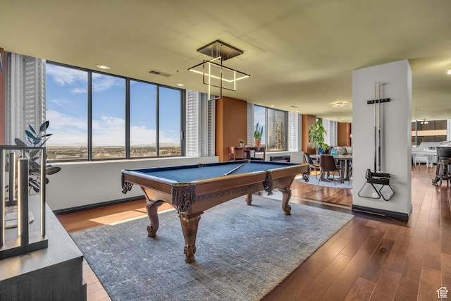 44 W Broadway S Unit 2005S, Salt Lake City, UT 84101 - recreation room with hardwood / wood-style floors and billiards table