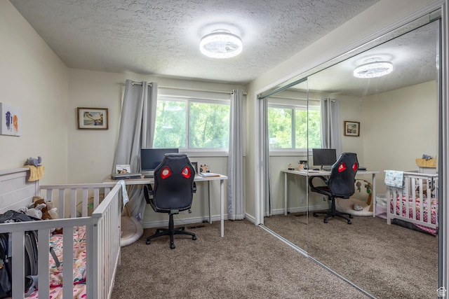 32 S Smokey Ln, Emigration Canyon, UT 84108 - carpeted bedroom with a textured ceiling and a desk