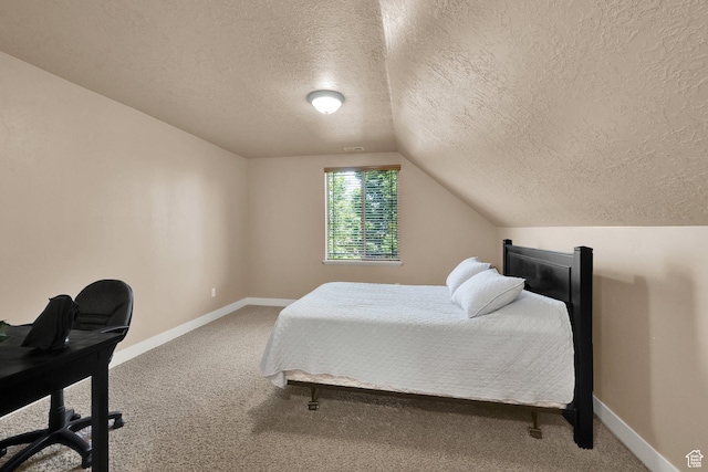 385 E 1000 S Unit 42, Salem, UT 84653 - bedroom with a textured ceiling, carpet flooring, and lofted ceiling