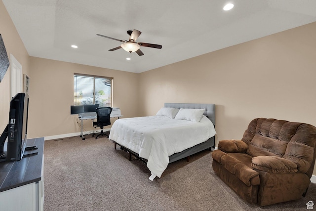 385 E 1000 S Unit 42, Salem, UT 84653 - carpeted bedroom featuring recessed lighting, an office area, and ceiling fan