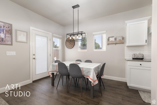 3694 E Tauri Way, St George, UT 84790 - dining room featuring dark wood-style floors and baseboards