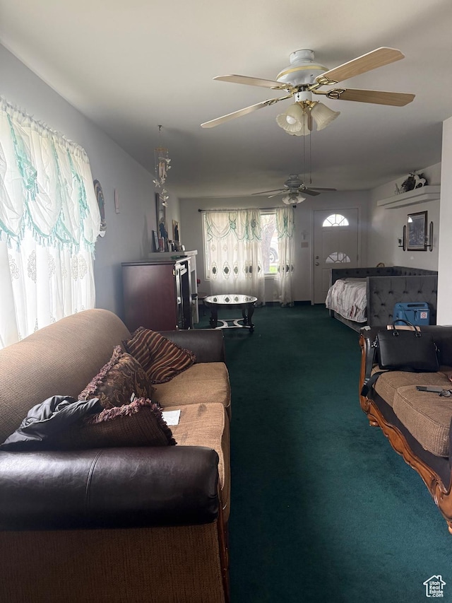 388 N Main St, Monticello, UT 84535 - living room with carpet and ceiling fan