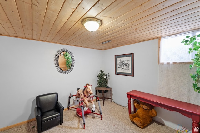 1665 E 1200 N, Mount Pleasant, UT 84647 - living area featuring wood ceiling and carpet