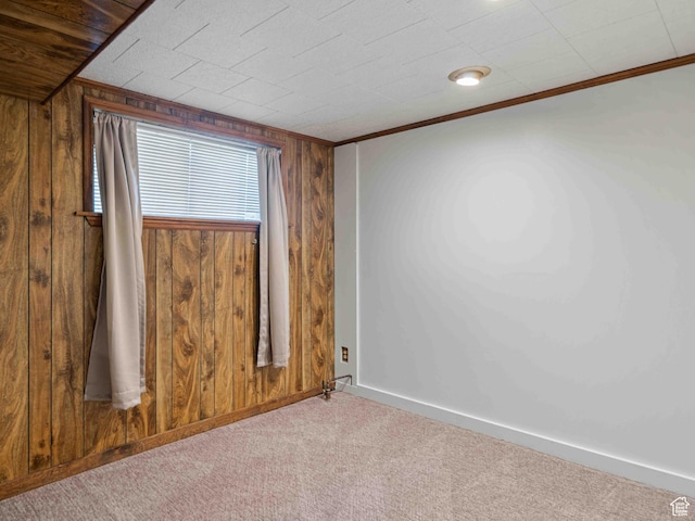 2713 N 650 E, North Ogden, UT 84414 - carpeted empty room featuring wood walls and crown molding