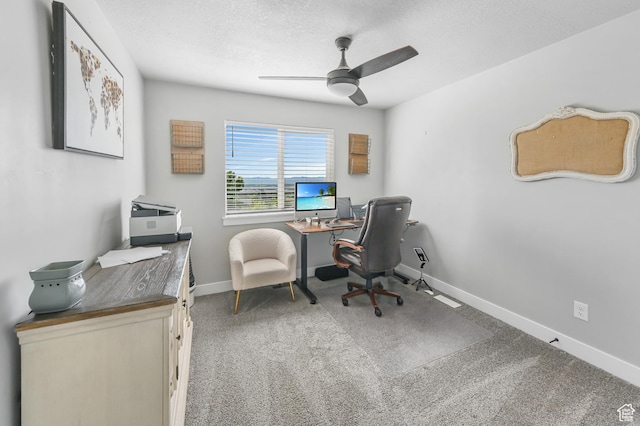 108 S 900 E, Hyde Park, UT 84318 - carpeted office space with a ceiling fan and a textured ceiling