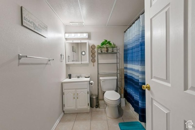 4015 S Brandon Ct, West Valley City, UT 84128 - bathroom with vanity, tile patterned floors, and a shower with curtain
