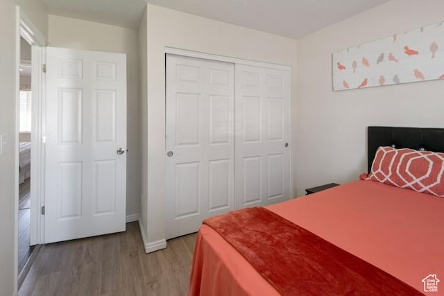 4015 S Brandon Ct, West Valley City, UT 84128 - bedroom with light wood-style floors and a closet