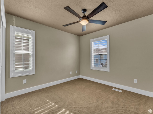 4956 W Vermillion Dr, South Jordan, UT 84009 - empty room with ceiling fan, a textured ceiling, and carpet floors