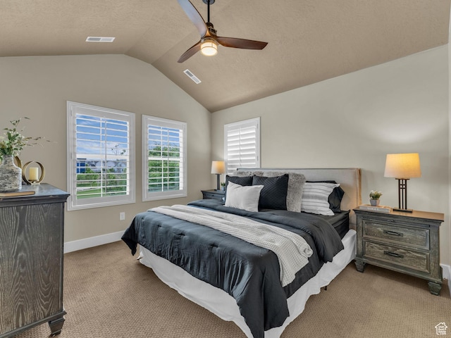 4956 W Vermillion Dr, South Jordan, UT 84009 - carpeted bedroom featuring vaulted ceiling and a ceiling fan