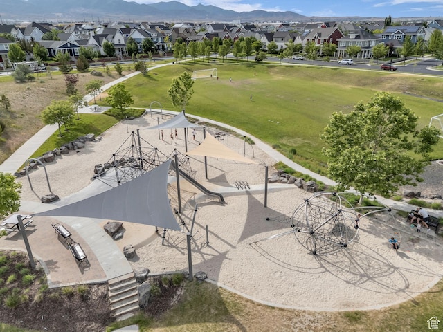 4956 W Vermillion Dr, South Jordan, UT 84009 - aerial view of residential area featuring a mountainous background