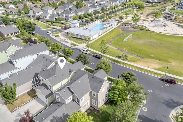 4956 W Vermillion Dr, South Jordan, UT 84009 - aerial view of residential area featuring a pool area