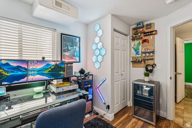 4052 W Newland Loop, Lehi, UT 84043 - office featuring beverage cooler, wood finished floors, and a textured ceiling