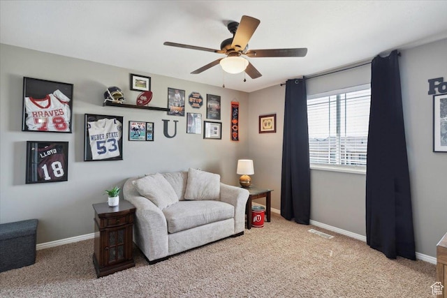 4124 S 3475 W, West Haven, UT 84401 - living area featuring carpet and a ceiling fan