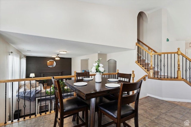 4124 S 3475 W, West Haven, UT 84401 - dining space featuring a ceiling fan and stairs