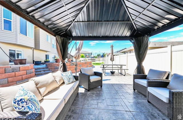 4317 S 3350 W, West Haven, UT 84401 - view of patio / terrace with outdoor lounge area and a gazebo
