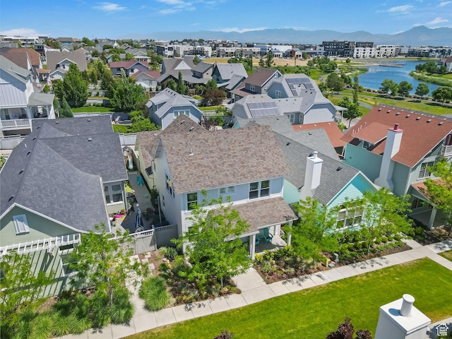 10612 S Lake Ave, South Jordan, UT 84009 - aerial view of residential area with a water and mountain view