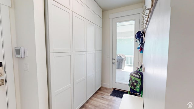 10612 S Lake Ave, South Jordan, UT 84009 - doorway with light wood-type flooring and baseboards