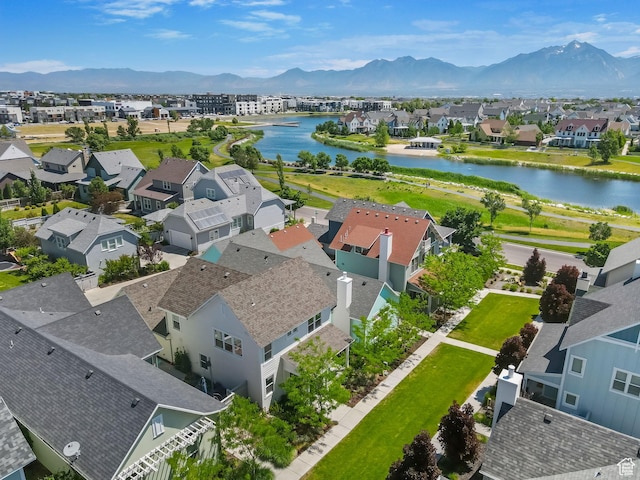 10612 S Lake Ave, South Jordan, UT 84009 - aerial view of residential area featuring a water and mountain view