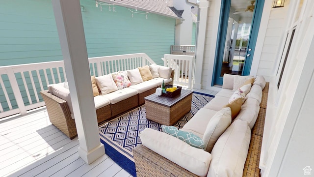 10612 S Lake Ave, South Jordan, UT 84009 - wooden deck with an outdoor living space