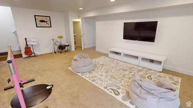 10612 S Lake Ave, South Jordan, UT 84009 - living room with recessed lighting and carpet flooring