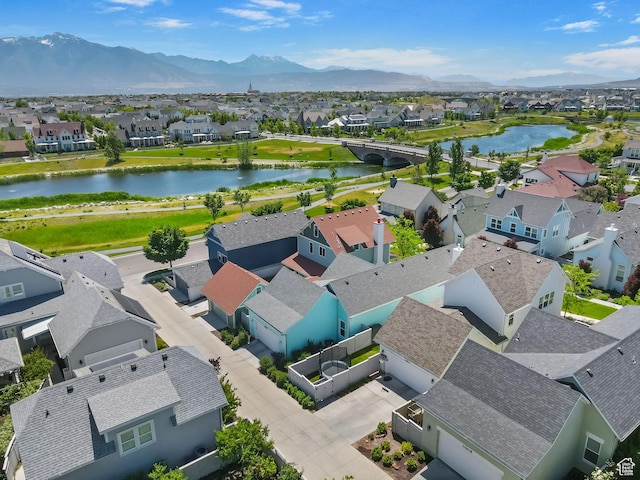 10612 S Lake Ave, South Jordan, UT 84009 - aerial perspective of suburban area with a water and mountain view