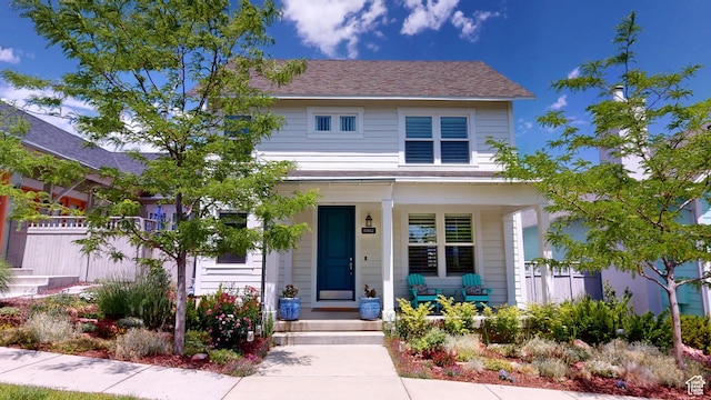 10612 S Lake Ave, South Jordan, UT 84009 - view of front of home with covered porch and a shingled roof