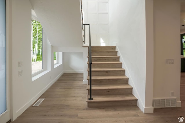 11234 E Columbine Ln, Heber City, UT 84032 - staircase featuring baseboards and wood finished floors