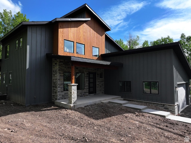 11234 E Columbine Ln, Heber City, UT 84032 - back of property with stone siding and board and batten siding