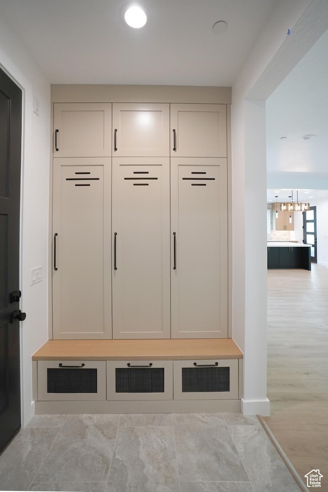 11234 E Columbine Ln, Heber City, UT 84032 - mudroom with a chandelier and recessed lighting