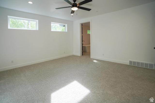 11234 E Columbine Ln, Heber City, UT 84032 - unfurnished room featuring light colored carpet, ceiling fan, and recessed lighting