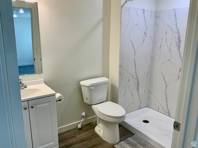2953 W Ezra Dr, Cedar City, UT 84720 - full bath featuring a marble finish shower, vanity, and wood finished floors