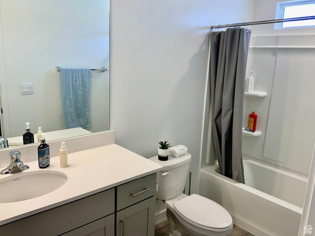2953 W Ezra Dr, Cedar City, UT 84720 - bathroom with vanity and shower / bathtub combination with curtain