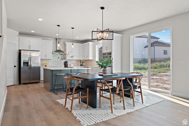 1324 E 320 S, Payson, UT 84651 - dining space with light wood-style floors, a chandelier, and recessed lighting