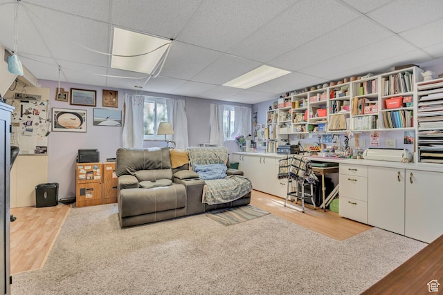 501 N Main St, Vernon, UT 84080 - office area featuring a paneled ceiling and wood finished floors