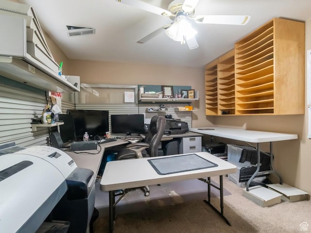 2970 S Mock Orange Dr W, West Valley City, UT 84119 - carpeted home office featuring a ceiling fan