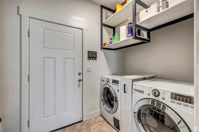 56 N Rue De Matth W, Vineyard, UT 84058 - washroom with washer and dryer and light tile patterned flooring