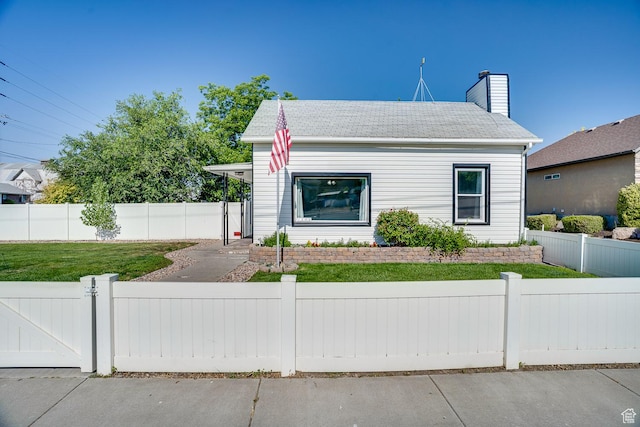 1132 S 1100 W, Provo, UT 84601 - bungalow-style house with a fenced front yard and a chimney