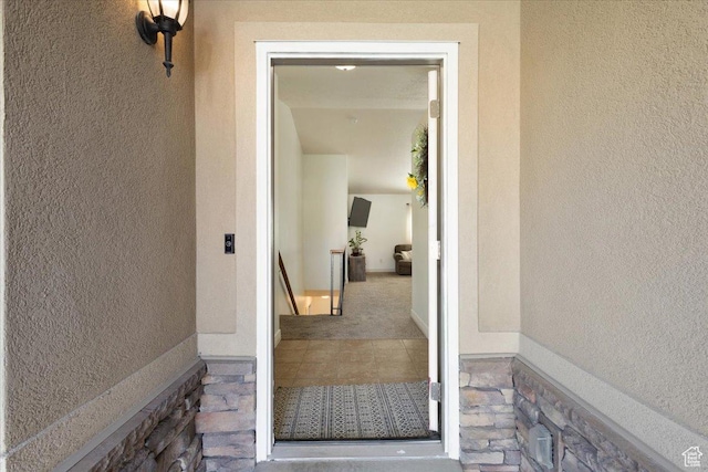 4509 S Greystock Cir W, West Valley City, UT 84120 - property entrance with stucco siding and stone siding