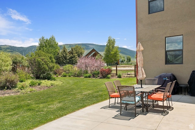3530 N State Road 32, Marion, UT 84036 - view of patio / terrace with a mountain view and outdoor dining space