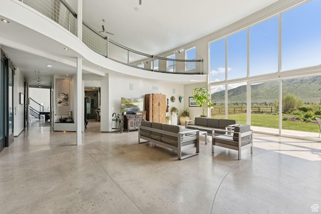 3530 N State Road 32, Marion, UT 84036 - lobby featuring a towering ceiling, a mountain view, and stairway