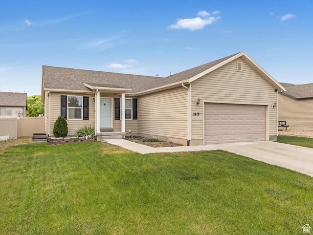 2419 E Hitching Post Dr N, Eagle Mountain, UT 84005 - single story home featuring a garage, driveway, and roof with shingles
