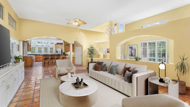 3175 N 140 W, Provo, UT 84604 - living area featuring ornate columns, healthy amount of natural light, and a high ceiling